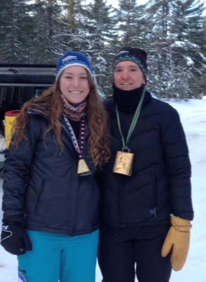 Bethany & Kthy Wright at the 2016 Noquemanon Ski Marathon MqtUU Aide Station